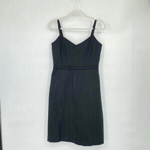 Women's Gap Pintucked Cotton Sundress Black Dress 10